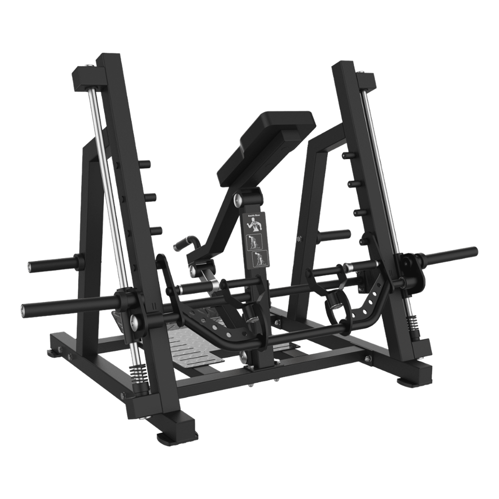 FWX-6910 LINEAR T BAR  SISTEMA DI SPINTA a leveraggio singolo divergente  CUSCINI IN SCHIUMA AD ALTA DENSITÀ con rivestimento in PU  REGOLAZIONE altezza sedile su 5 posizioni  PESO MAX CARICABILE 300 KG